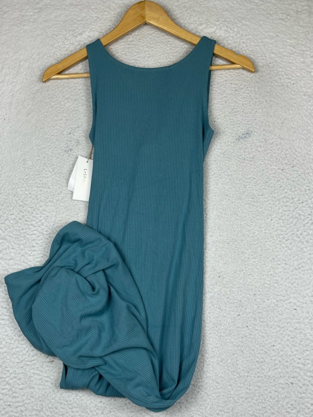 L*space blue ribbed midi dress